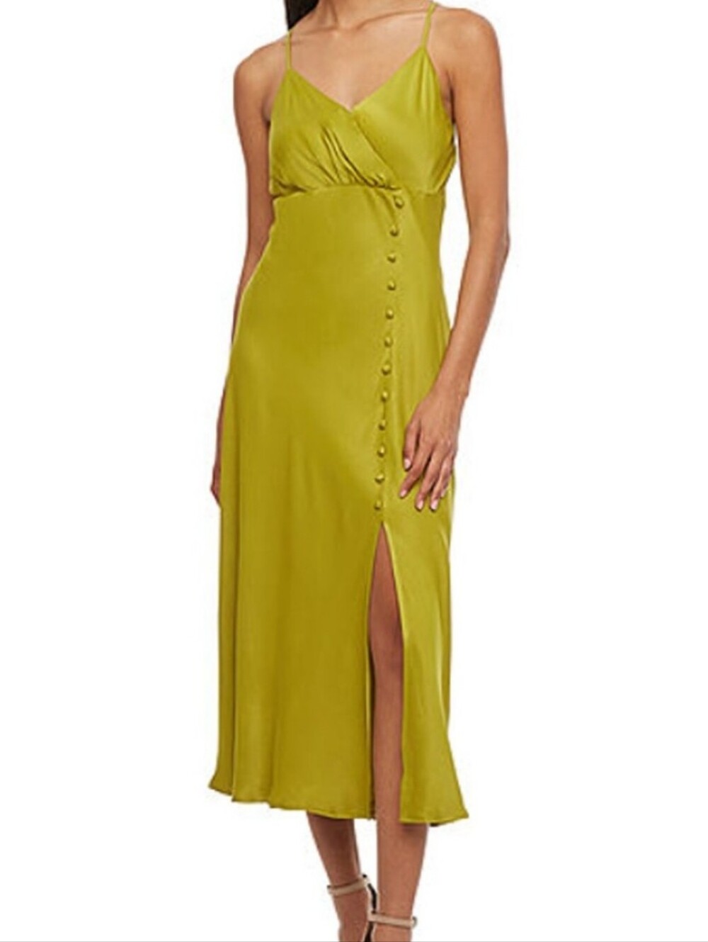 Ryegrass Satin Midi Dress Mossy Green Size XXL Cocktail Date Night